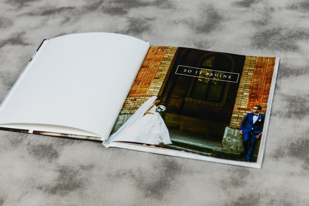 Elegant magazine layout with printed pages
