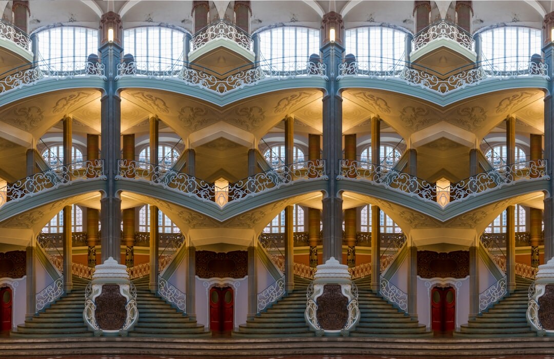 Grand opera house interior with ornate balconies